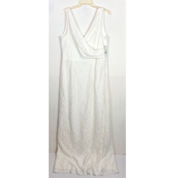 Donna Morgan Lark Ivory Lace Maxi Dress Sleeveless - Picture 2 of 8